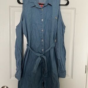 Guess Blue Sleeveless Cold Shoulder Dress